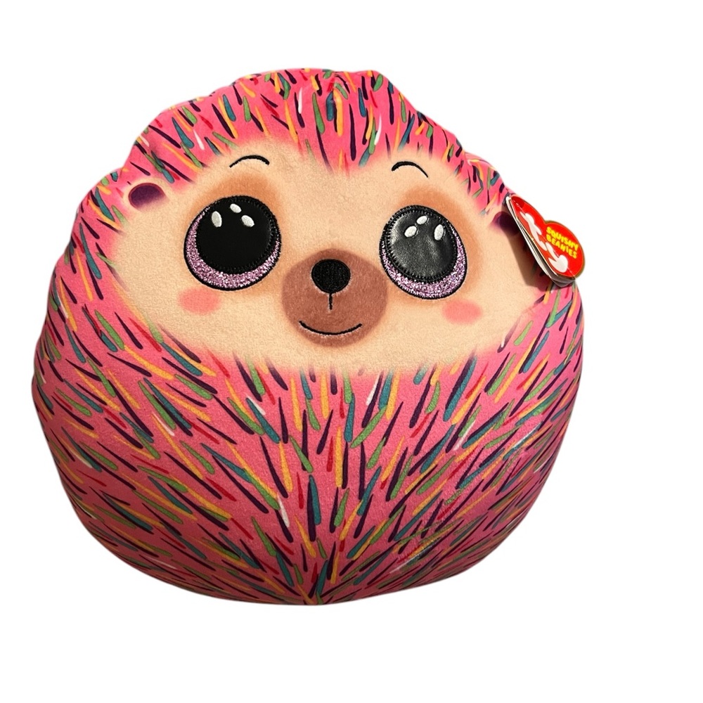 TY Squish Pink Hildee Hedgehog Pillow Beanies Big 14" NWT
